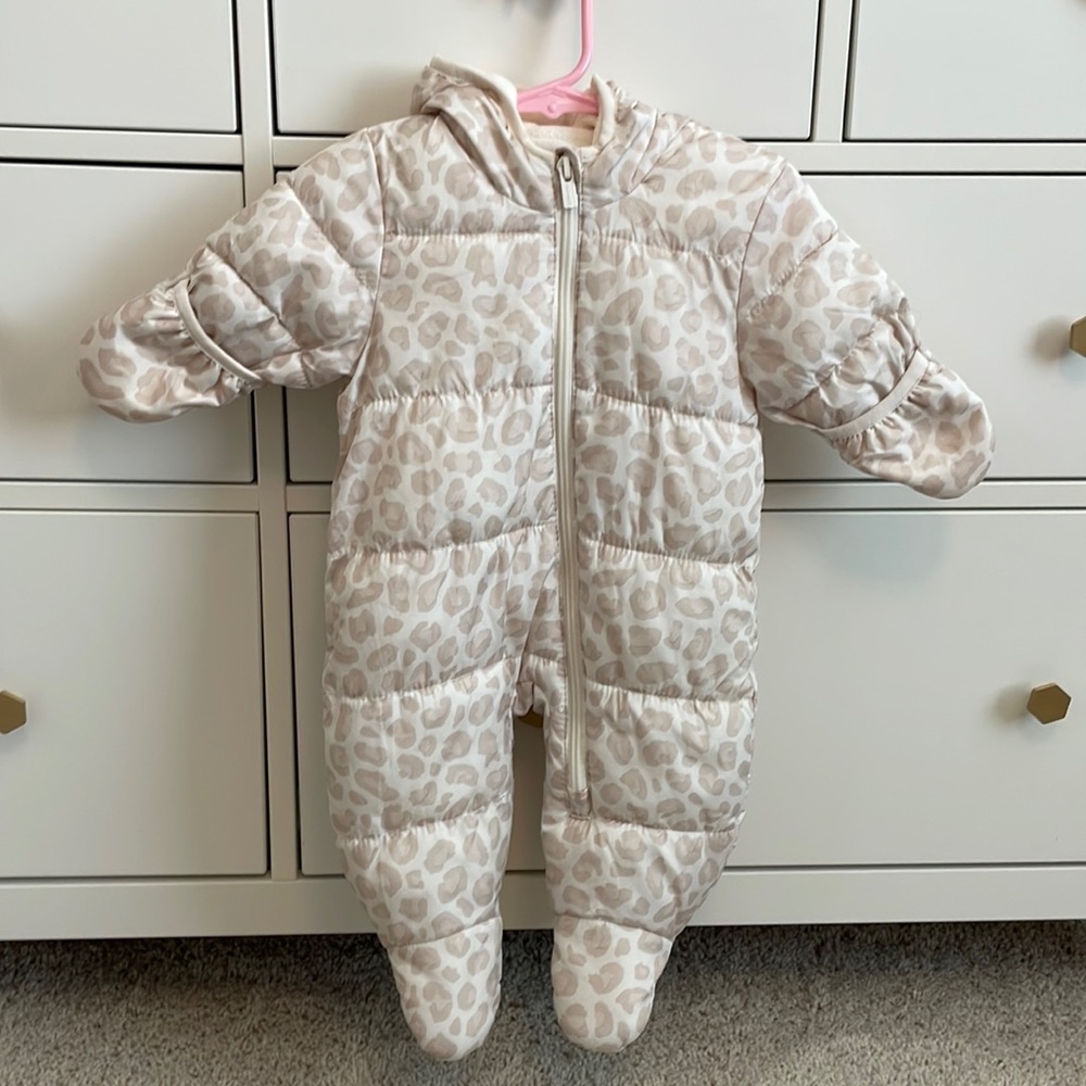 Old Navy Leopard Print Snowsuit, 0-3 months